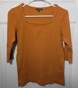 Soeur Paris Paquita Square Neck Cotton Top Rust Orange Size 36 (SZ 4)